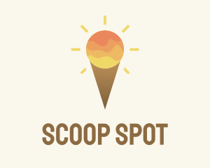 Scoop - Ice Cream Sunset Sky logo design