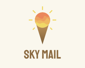 Ice Cream Sunset Sky logo design