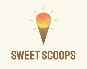 Ice Cream Sunset Sky logo design