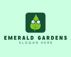 Sunglasses Leaf Mobile App logo design