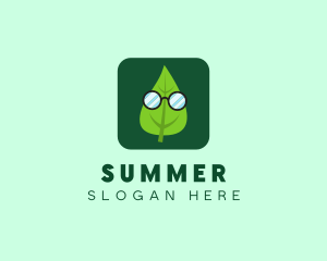 Sunglasses Leaf Mobile App logo design