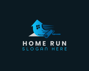 Home Renovation Paint Roller logo design