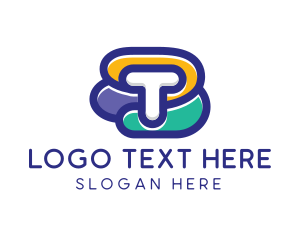 Intial - Colorful T Shape logo design