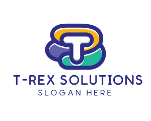 Colorful T Shape logo design