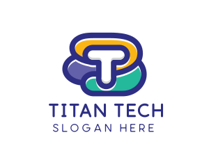 Colorful T Shape logo design