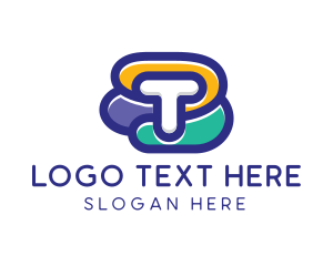 Printing Company - Colorful T Shape logo design