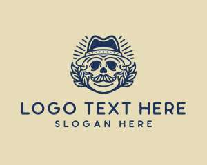 Mexican - Folklore Festive Skull logo design