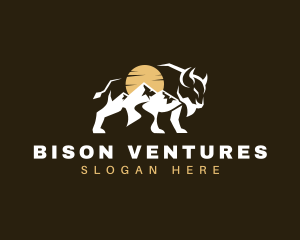 Bison Valley Mountain logo design