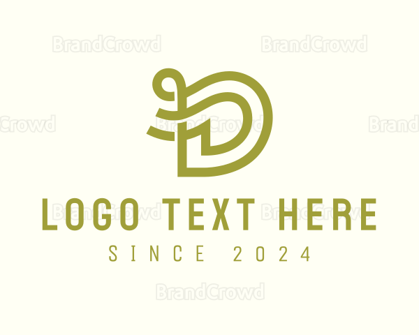 Calligraphy Letter D Logo