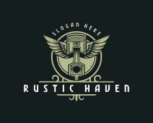 Rustic Piston Engine logo design