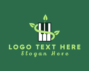 Piano Keys - Nature Piano Music logo design