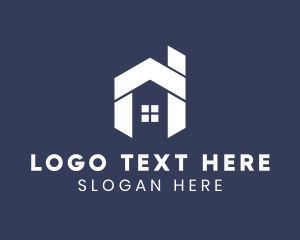 White - Modern Geometric House logo design