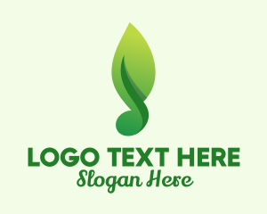 Elegant - Musical Note Leaf logo design
