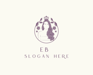 Feminine - Floral Woman Crown logo design