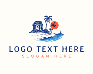 Vacation - Tropical Beach Vacation logo design