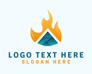 Fire - Ice Flame Temperature logo design