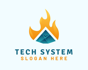 Fire - Ice Flame Temperature logo design