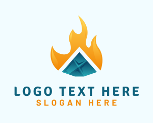 Hot - Ice Flame Temperature logo design