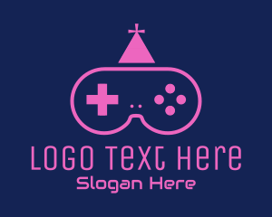 Party Hat - Gamepad Gaming Party logo design