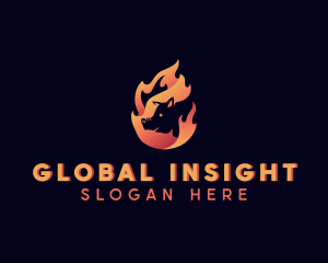 Hot Flame Pig Logo