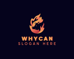 Hot Flame Pig Logo