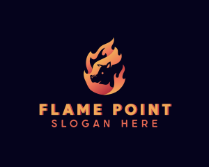 Hot Flame Pig logo design