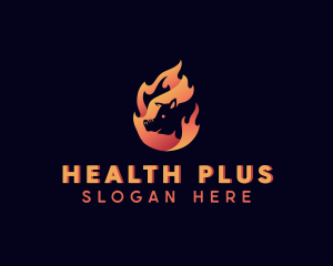Hot - Hot Flame Pig logo design
