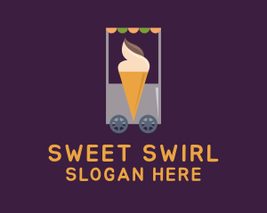 Soft Serve - Ice Cream Vendor Cart logo design