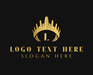 Gold - Elegant Pageant Crown logo design