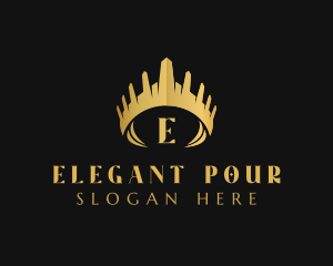 Elegant Pageant Crown logo design