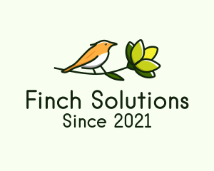 Perched Bird Flower  logo design