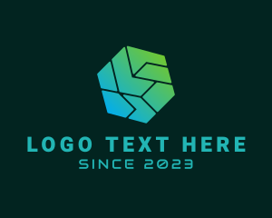 3d - Cyber Tech Hexagon logo design