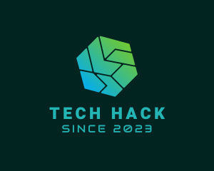 Cyber Tech Hexagon logo design