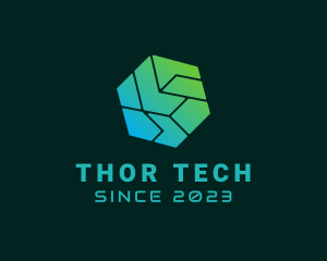 Cyber Tech Hexagon logo design