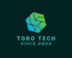 Cyber Tech Hexagon logo design