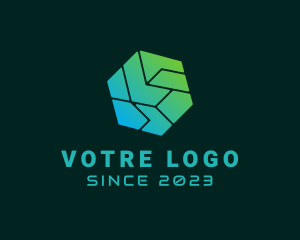 3d - Cyber Tech Hexagon logo design