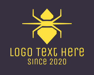 Pest Control - Yellow Diamond Spider logo design