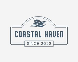 Boat Ocean Wave logo design