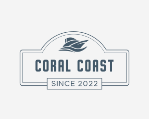 Boat Ocean Wave logo design