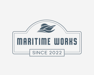 Boat Ocean Wave logo design