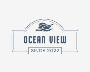 Boat Ocean Wave logo design