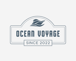 Boat Ocean Wave logo design