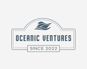 Boat Ocean Wave logo design