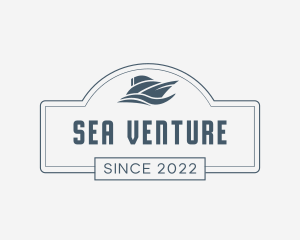 Boat Ocean Wave logo design