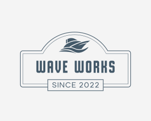 Boat Ocean Wave logo design