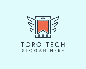 Winged Tech Gadget  logo design