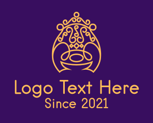 Crown - Golden Royal Throne logo design