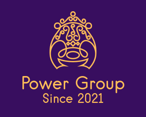 Crown - Golden Royal Throne logo design