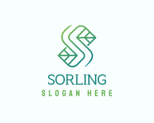 Eco Leaf Letter S logo design