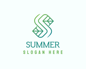 Eco Leaf Letter S logo design